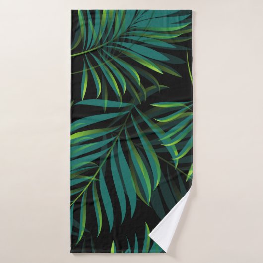 Green tropical palm leaves. Seamless pattern graph Badhanddoek (Badhanddoek)