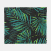 Green tropical palm leaves. Seamless pattern graph Fleece Deken (Voorkant (Horizontaal))