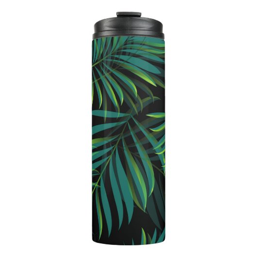 Green tropical palm leaves. Seamless pattern graph Thermosbeker (Voorkant)