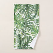 Green Tropical Palm Leaves Summer Island Breeze Bad Handdoek (Handdoek)