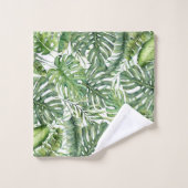 Green Tropical Palm Leaves Summer Island Breeze Bad Handdoek (Wasdoekje)