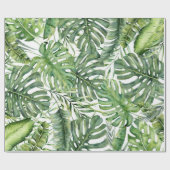 Green Tropical Palm Leaves Summer Island Breeze Cadeaupapier (Vlak)