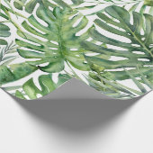 Green Tropical Palm Leaves Summer Island Breeze Cadeaupapier (Hoek)