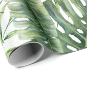Green Tropical Palm Leaves Summer Island Breeze Cadeaupapier (Rol Hoek)