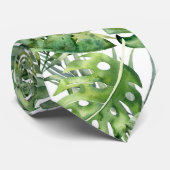 Green Tropical Palm Leaves Summer Island Breeze Stropdas (Opgerold)