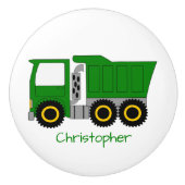 Green Truck Design Personalised Keramische Knop (Voorkant)