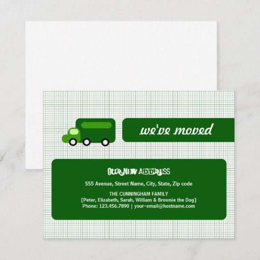 Green Truck Moving Announcement Aankondiging (Voorkant / Achterkant)