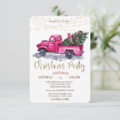 Green Truck Pine Tree (Lights Wood Kerstfeest) Kaart (Staand voorkant)