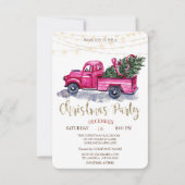 Green Truck Pine Tree (Lights Wood Kerstfeest) Kaart (Voorkant)