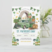 Green Truck St. Patricks Day Leprechaun Gnomes Kaart (Staand voorkant)