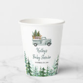 Green Truck Woodland Animal Baby shower Paper Cups Papieren Bekers (Achterkant)