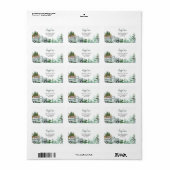 Green Truck Woodland Animals Pine Trees Adres Etiket (Full Sheet)