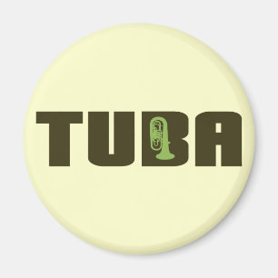Green Tuba Button Magneet