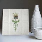 Green Tulip Wall Decor Nouveau Art Deco Gibbons Tegeltje