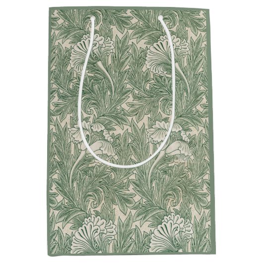 Green Tulips William Morris Gift Bag Medium Cadeauzakje (Voorkant)
