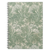 Green Tulips William Morris Spiral Notitieboek (Voorkant)