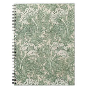 Green Tulips William Morris Spiral Notitieboek