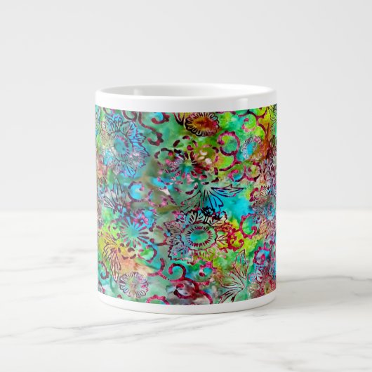 Green Turquoise Bali Batik Print Specialty Mok (Voorkant)