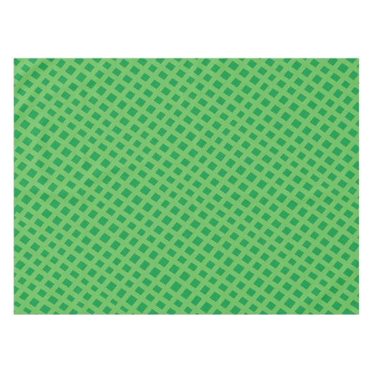 Green Turquoise Basketweve Lattice tone Tafelkleed (Voorkant (Horizontaal))