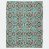 Green Turquoise Brown Hip Bohemian Bali Art Motif Fleece Deken (Voorkant)