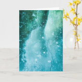 Green Turquoise Ice Art Foto Kaart (Gele Bloem)