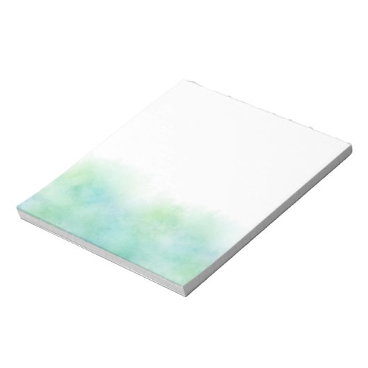 Green Turquoise Waterverf Abstract Notitieblok (Linkerzijde)