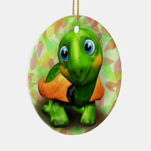 Green Turtle Baby 3D Circle Ornament (Rechts)
