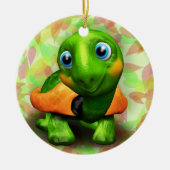 Green Turtle Baby 3D Circle Ornament (Voorkant)