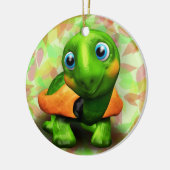 Green Turtle Baby 3D Circle Ornament (Links)