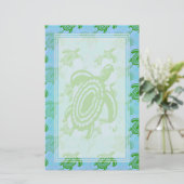 Green Turtle Blank Stationery Briefpapier (Staand voorkant)