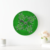 Green Turtle Dot Art Grote Klok (Huis)