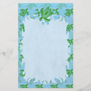 Green Turtle Flame Stationery Briefpapier