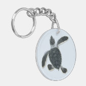 Green Turtle Hatchling Sleutelhanger (Voorkant Links)