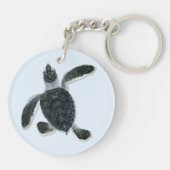Green Turtle Hatchling Sleutelhanger (Achterkant)