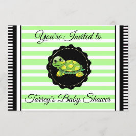 Green Turtle Theme Boy's Baby shower Invitation Kaart