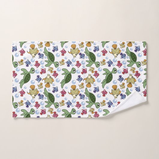 Green Turtles And Yellow Fish  Bad Handdoek (Handdoek)
