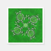 Green Turtles Dot Art, Papier Party Napkins Servet (Voorkant)