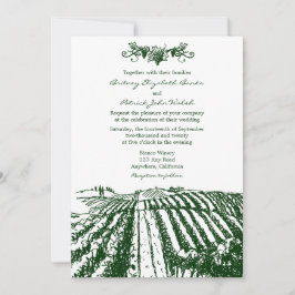 Green Tuscan Winery Vineyard Wedding Invitations Kaart