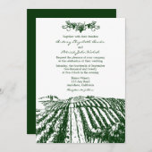 Green Tuscan Winery Vineyard Wedding Invitations Kaart (Voorkant / Achterkant)