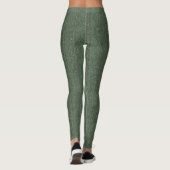 Green Tweed Texture Afbeelding Leggings (Achterkant)
