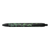 Green Twigs on Black Zwarte Inkt Pen (Achterkant)