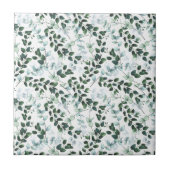 Green Twining Leaves Naadless Ceramic Tile Tegeltje (Voorkant)