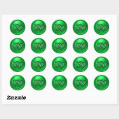 Green Two Hearts Intertwined Wedding Ronde Sticker (Vel)