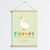 Green Two Silly Goose 2nd Birthday Favor Sign Poster