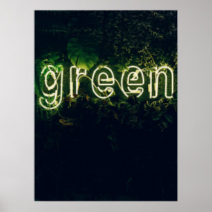 Green Typographic Image Word Text Art Poster