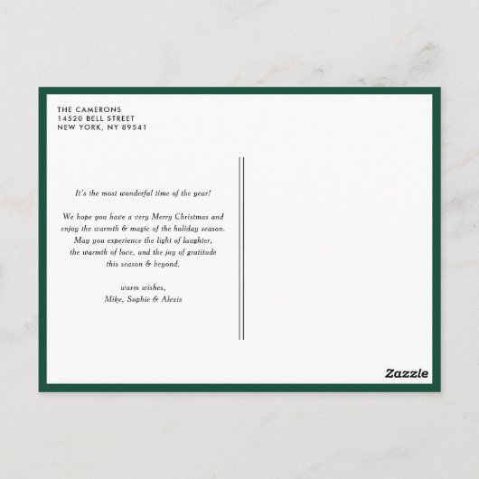 Green Typography Merry kerstfoto Collage Briefkaart (Achterkant)