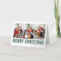 Green Typography Merry kerstfoto Collage