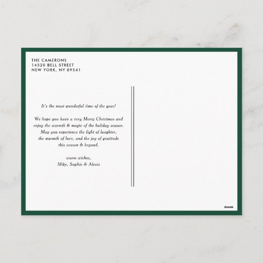 Green Typography Merry kerstfoto Collage Feestdagenkaart (Achterkant)