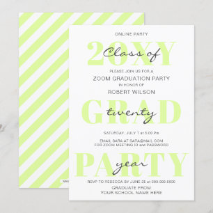 Green Typography Modern Online Graduation Party Kaart