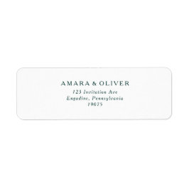 Green Typography Return Address Label